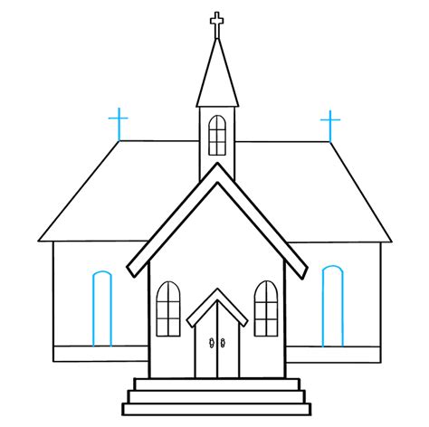gusali drawing easy|Drawing a church: : learn drawing step by step .